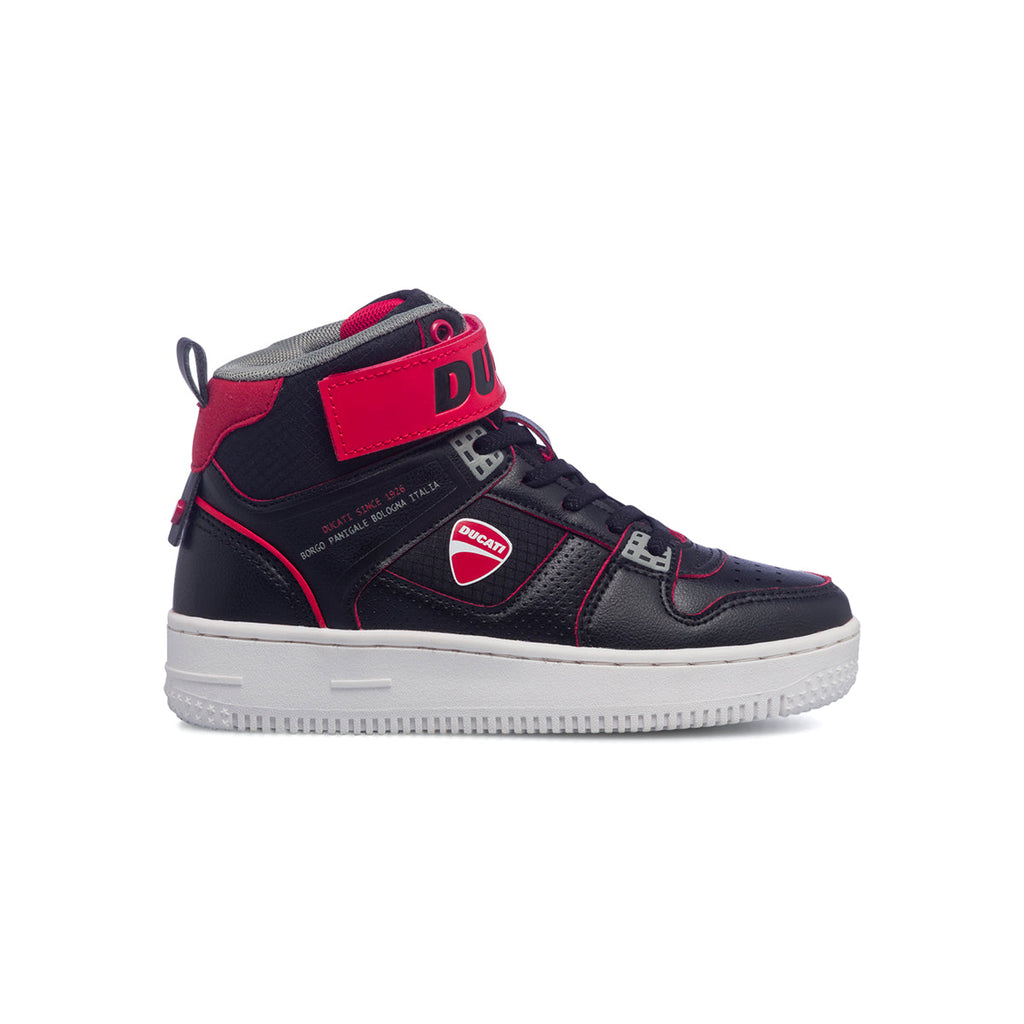 Sneakers alte nere da bambino con dettagli traforati Ducati Cesare PS