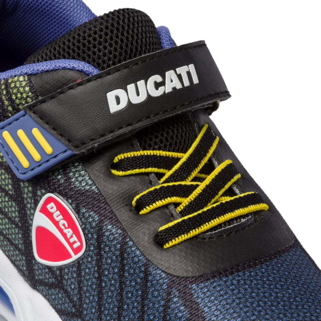 Sneakers blu con luci sulla suola Ducati