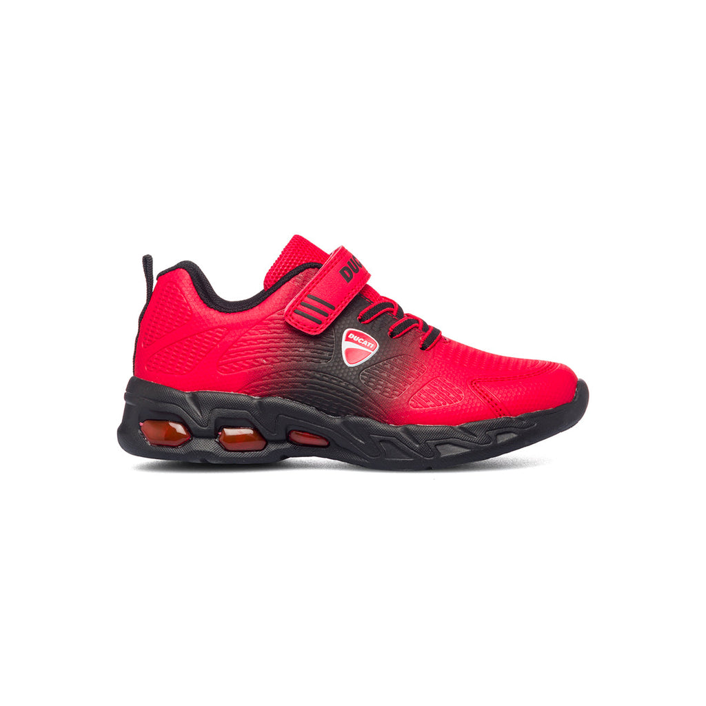 Sneakers rosse e nere con luci sulla suola Ducati Centauro