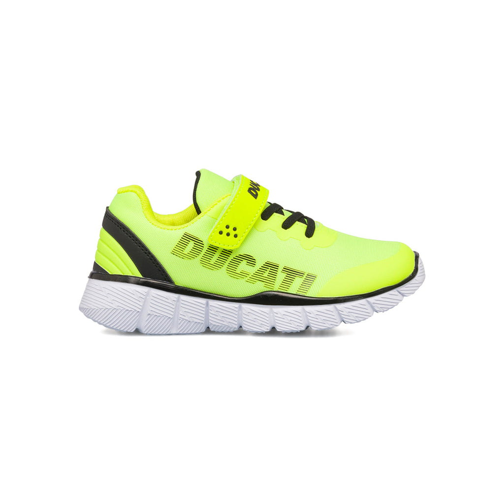 Scarpe sportive giallo fluo da bambino con logo a contrasto Ducati Backfire 3 PS