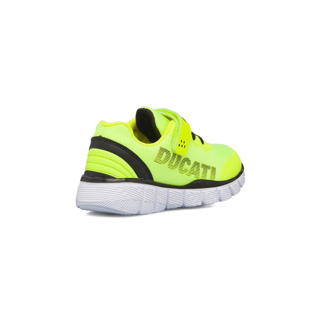 Scarpe sportive giallo fluo da bambino con logo a contrasto Ducati Backfire 3 PS