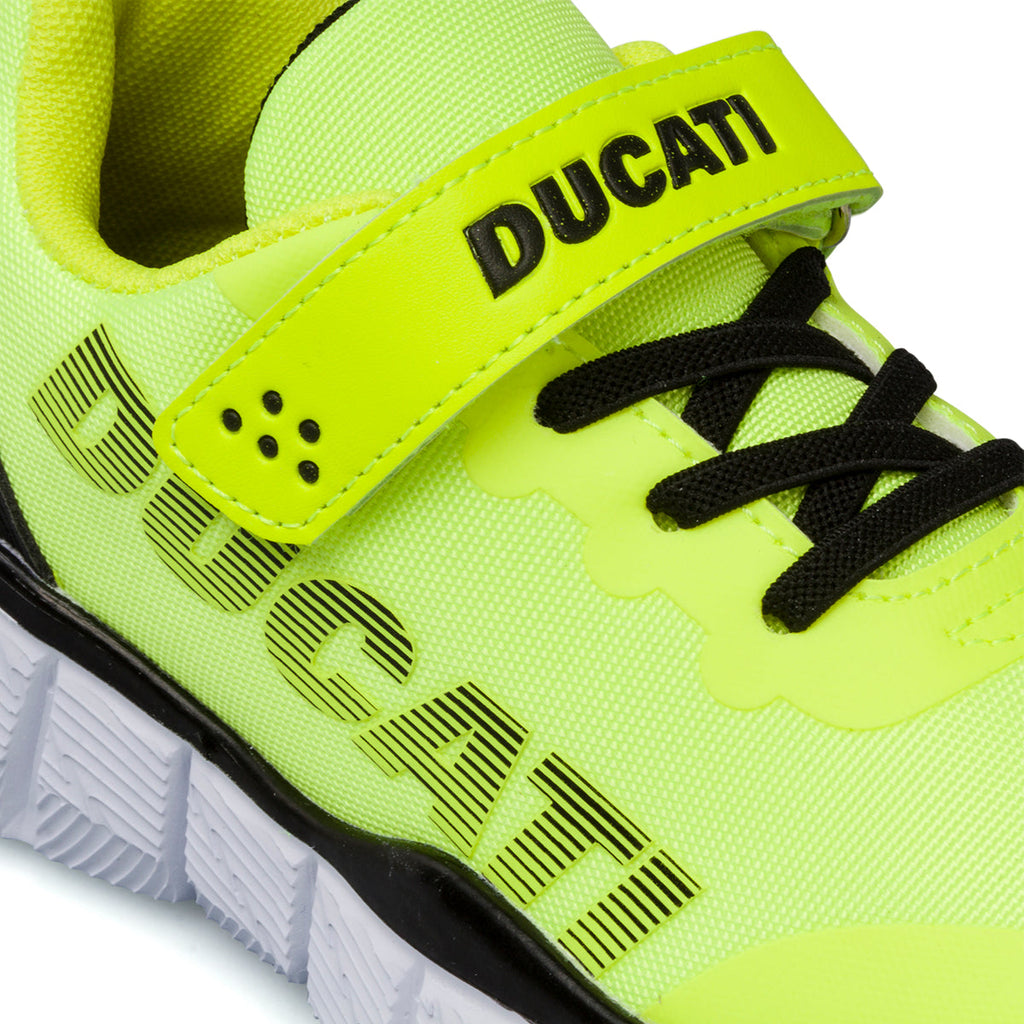 Scarpe sportive giallo fluo da bambino con logo a contrasto Ducati Backfire 3 PS