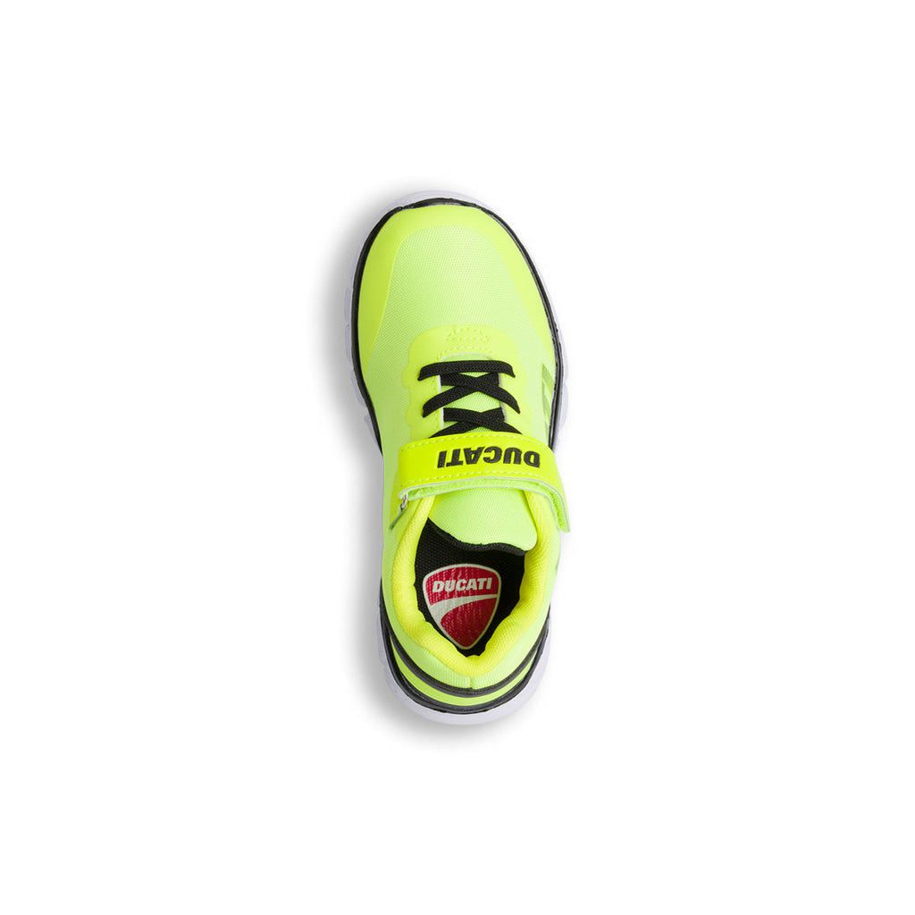 Scarpe sportive giallo fluo da bambino con logo a contrasto Ducati Backfire 3 PS