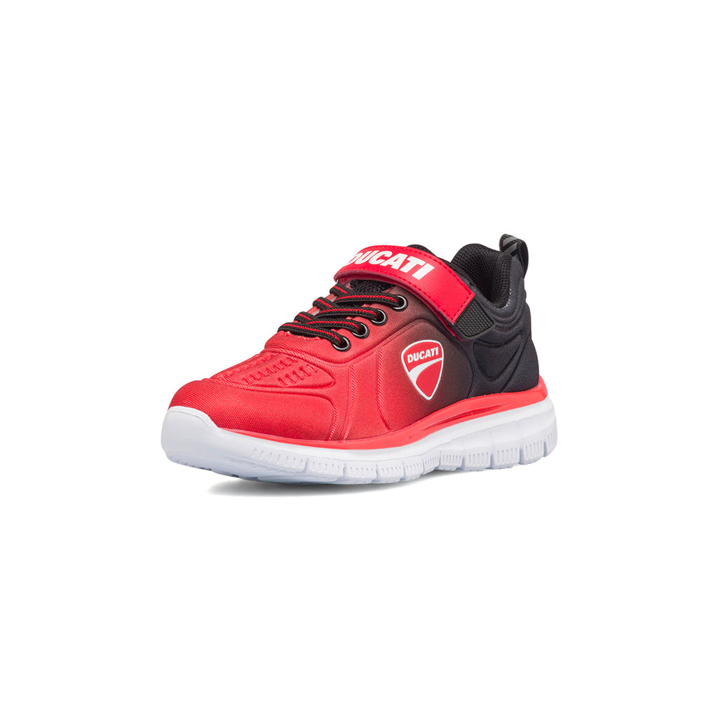 Scarpe sportive rosse e nere da bambino con logo laterale Ducati Centauro PS