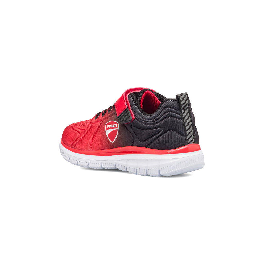 Scarpe sportive rosse e nere da bambino con logo laterale Ducati Centauro PS