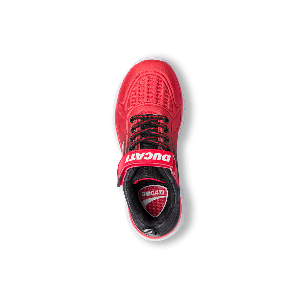 Scarpe sportive rosse e nere da bambino con logo laterale Ducati Centauro PS