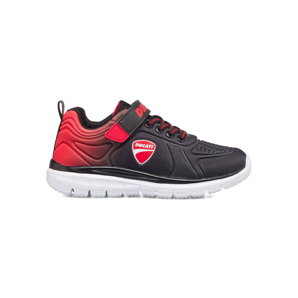 Scarpe sportive nere e rosse da bambino con logo laterale Ducati Centauro PS