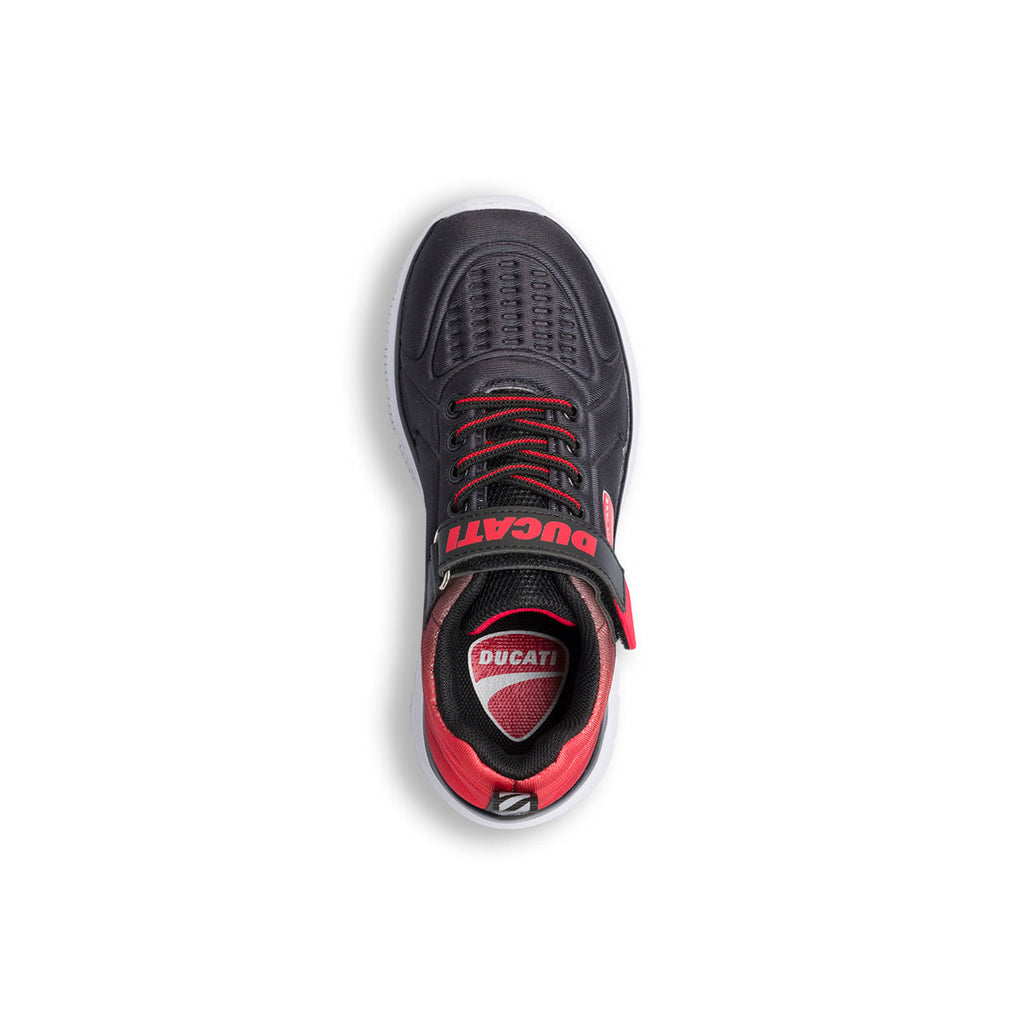 Scarpe sportive nere e rosse da bambino con logo laterale Ducati Centauro PS