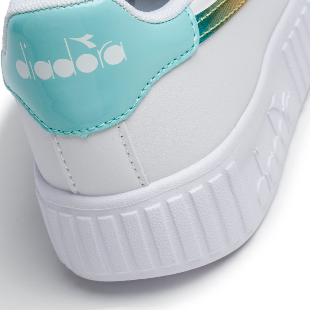 Sneakers bianche con logo laminato Diadora Game Step Rainbow