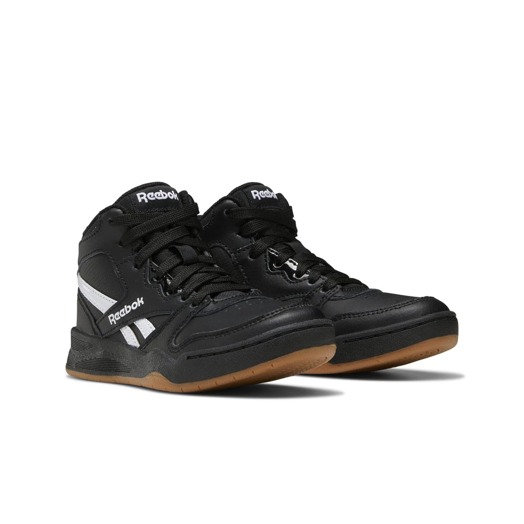 Sneakers alte nere da ragazzo con logo a contrasto Reebok Bb4500 Court
