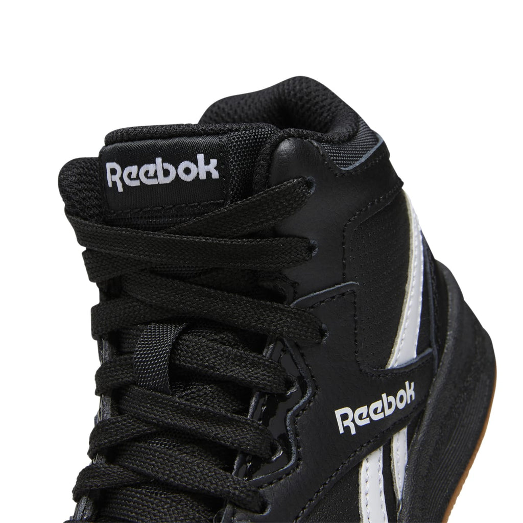 Sneakers alte nere da ragazzo con logo a contrasto Reebok Bb4500 Court
