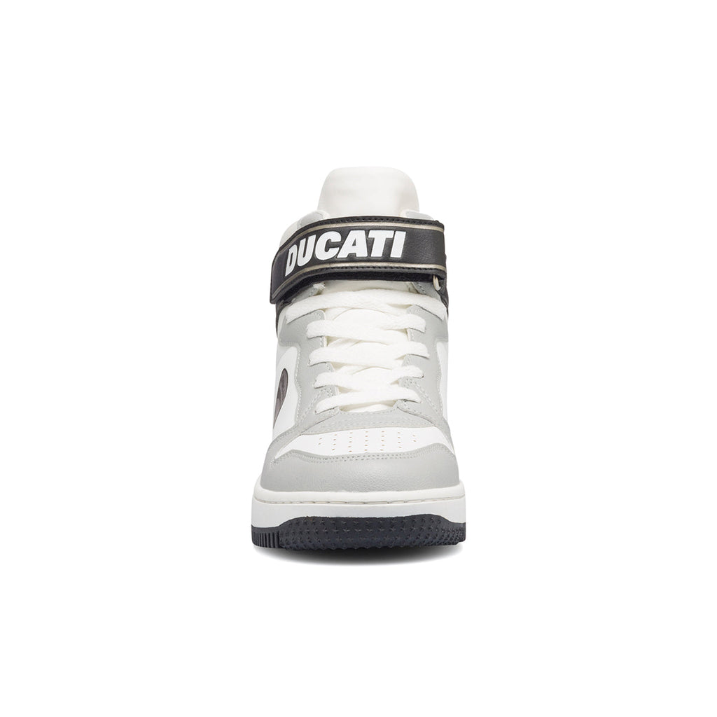 Sneakers alte bianche e grigie da ragazzo Ducati Barsaba 3 GS