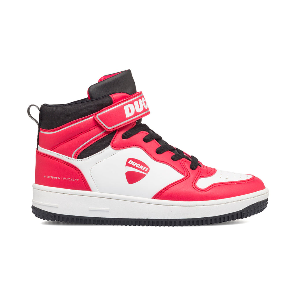 Sneakers alte rosse e bianche da ragazzo Ducati Barsaba 3 GS