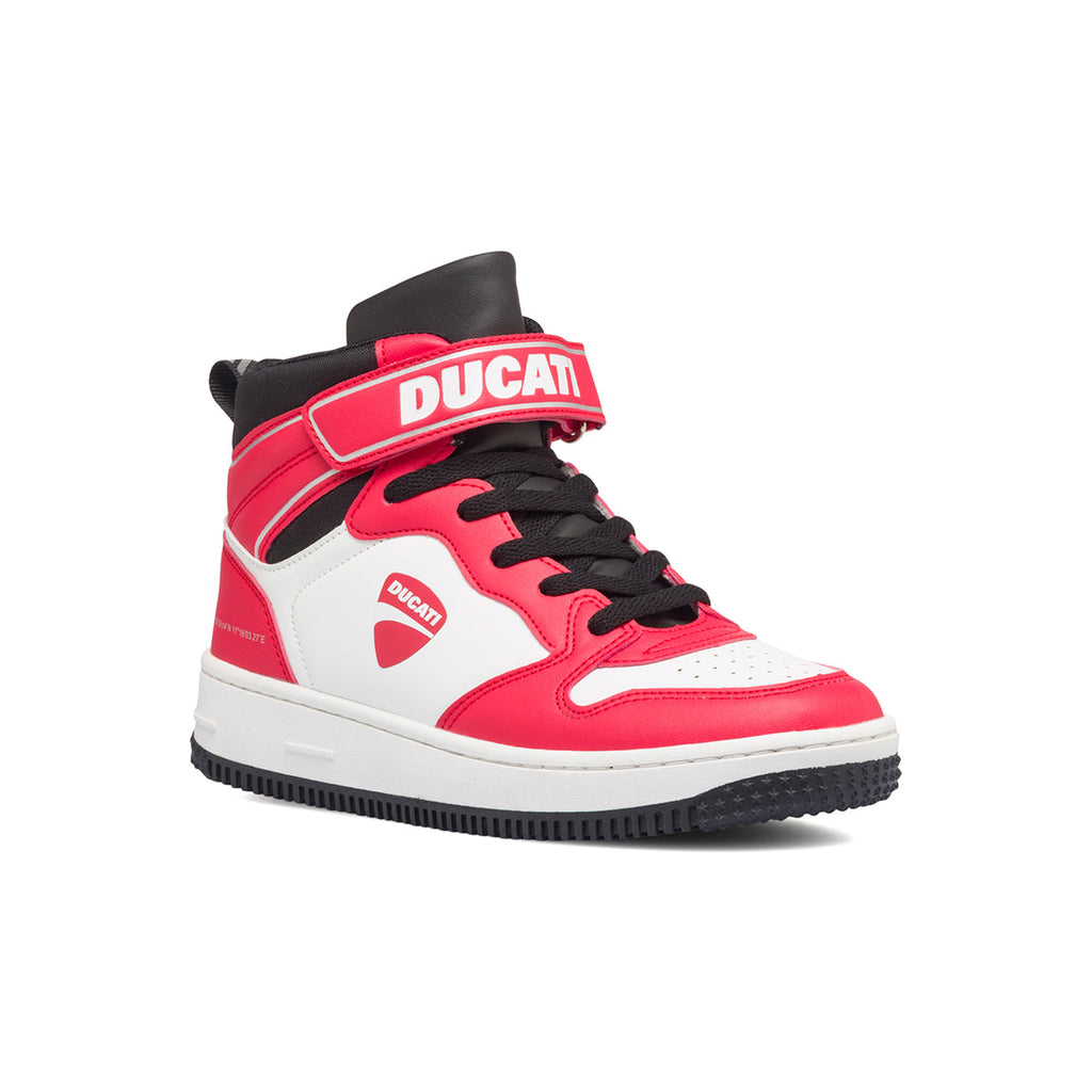 Sneakers alte rosse e bianche da ragazzo Ducati Barsaba 3 GS