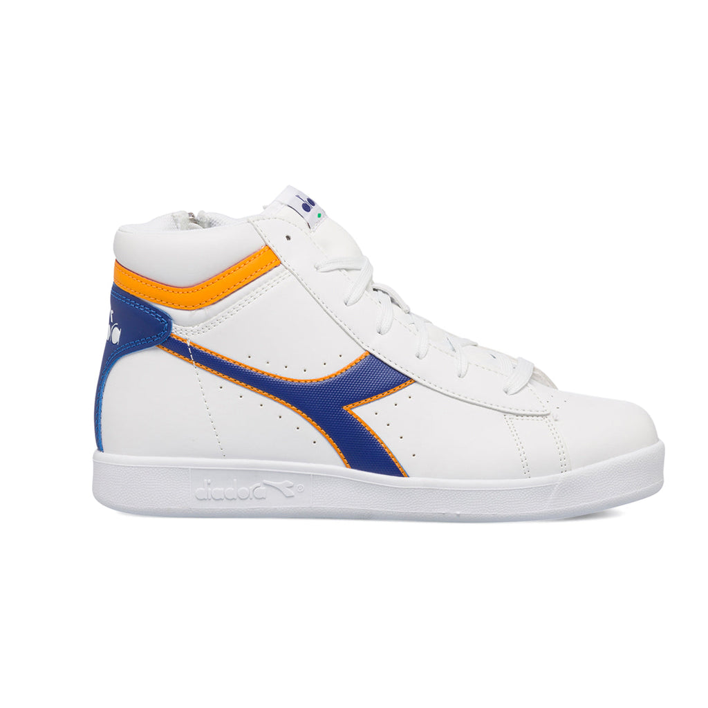 Sneakers alte bianche da ragazzo con logo laterale Diadora Game P High