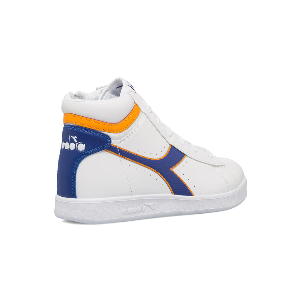 Sneakers alte bianche da ragazzo con logo laterale Diadora Game P High