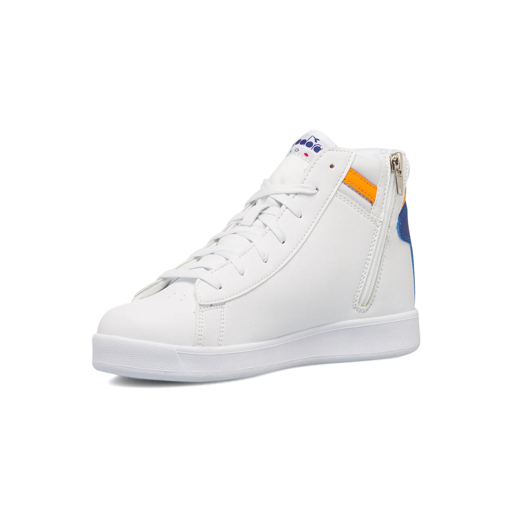 Sneakers alte bianche da ragazzo con logo laterale Diadora Game P High