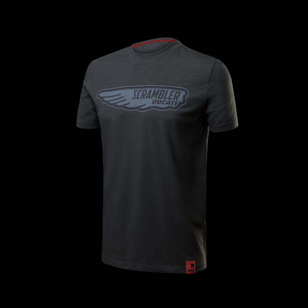 T-shirt verde da uomo con logo sul petto Scrambler Ducati