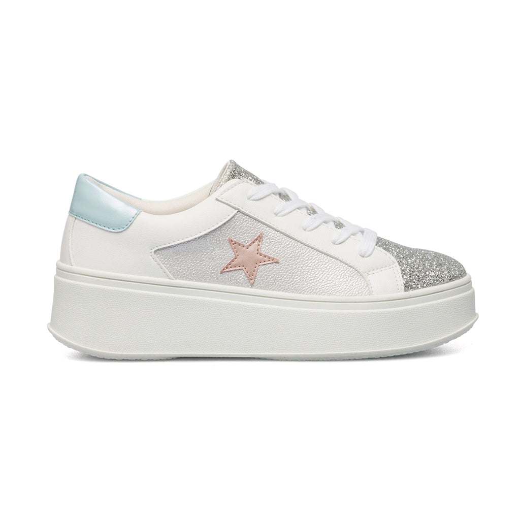 Sneakers bianche da donna con dettagli glitterati Lora Ferres