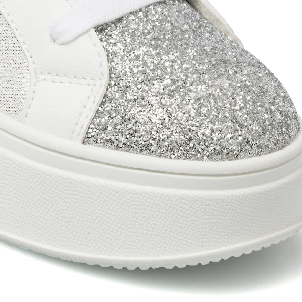 Sneakers bianche da donna con dettagli glitterati Lora Ferres