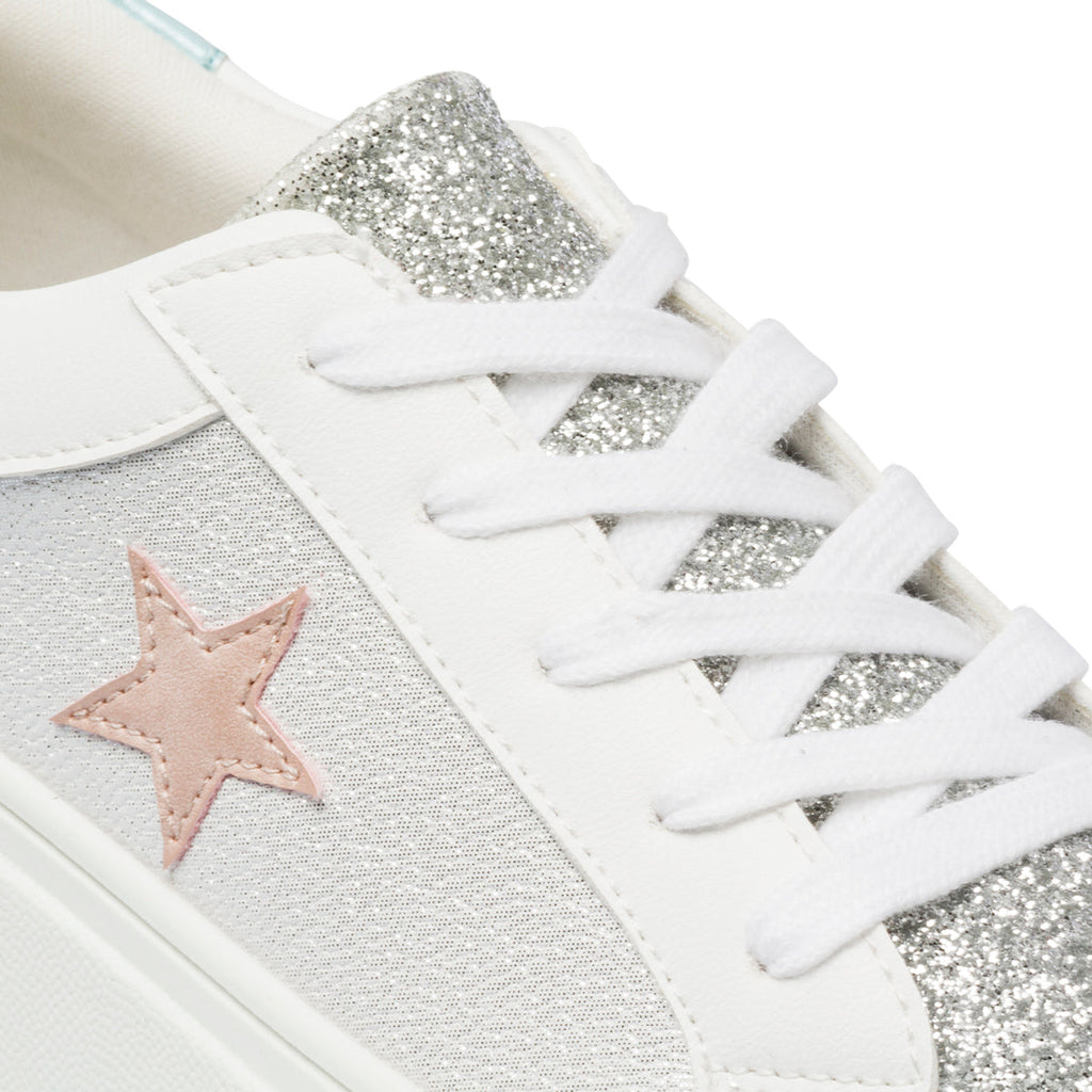 Sneakers bianche da donna con dettagli glitterati Lora Ferres