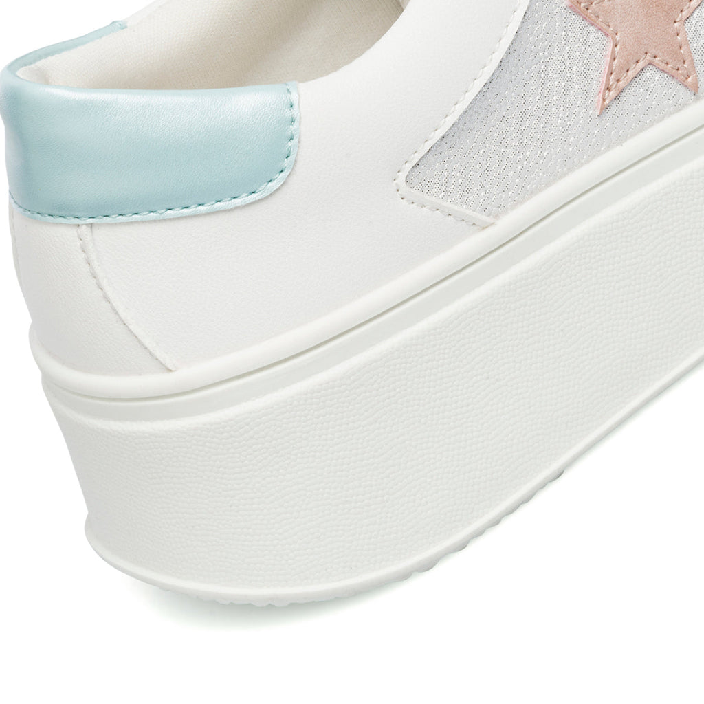 Sneakers bianche da donna con dettagli glitterati Lora Ferres