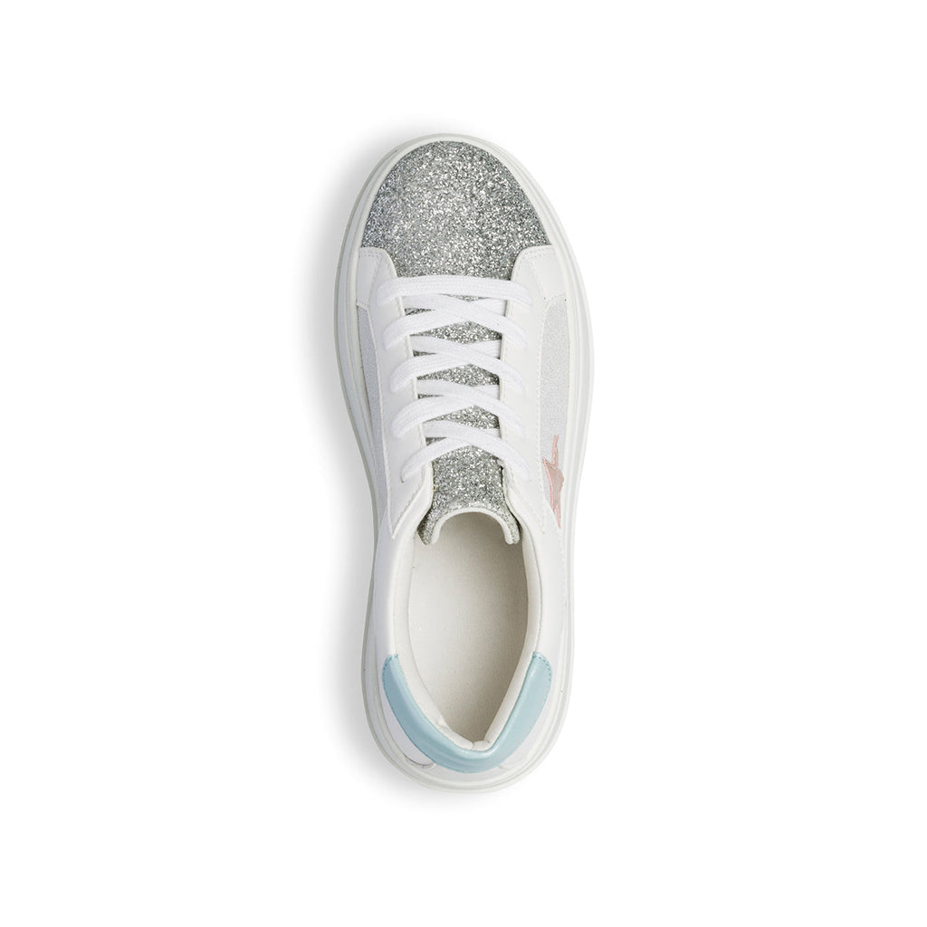 Sneakers bianche da donna con dettagli glitterati Lora Ferres