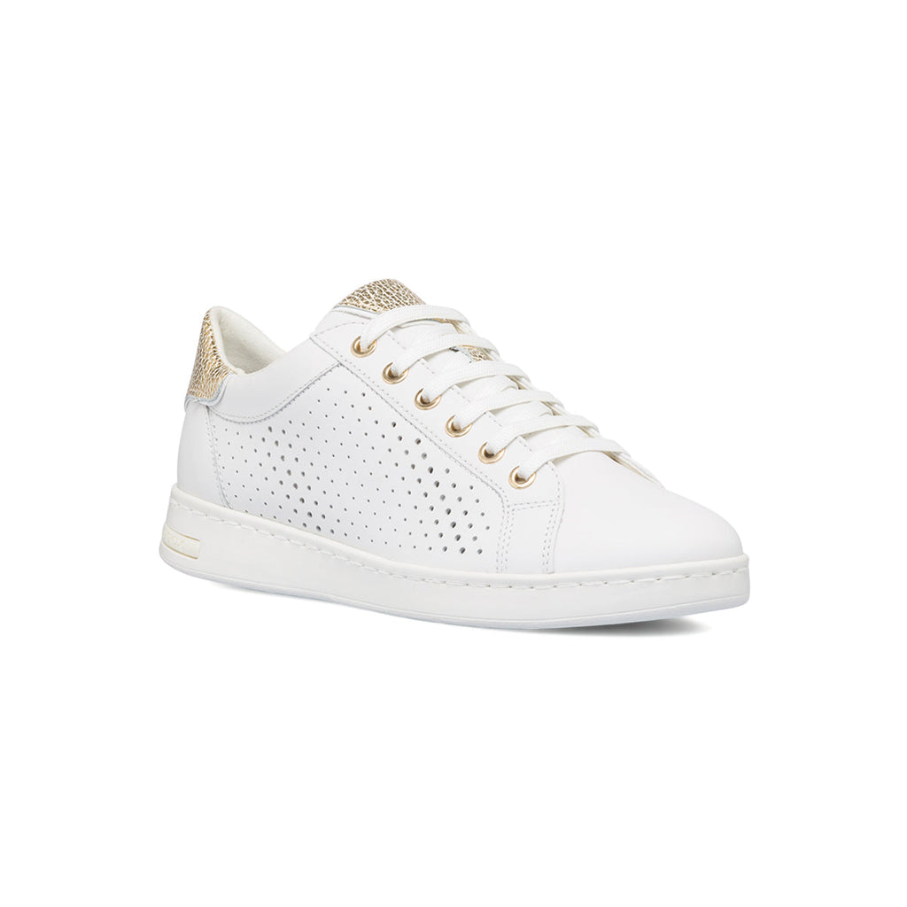 Sneakers bianche traforate in pelle da donna Geox Jaysen
