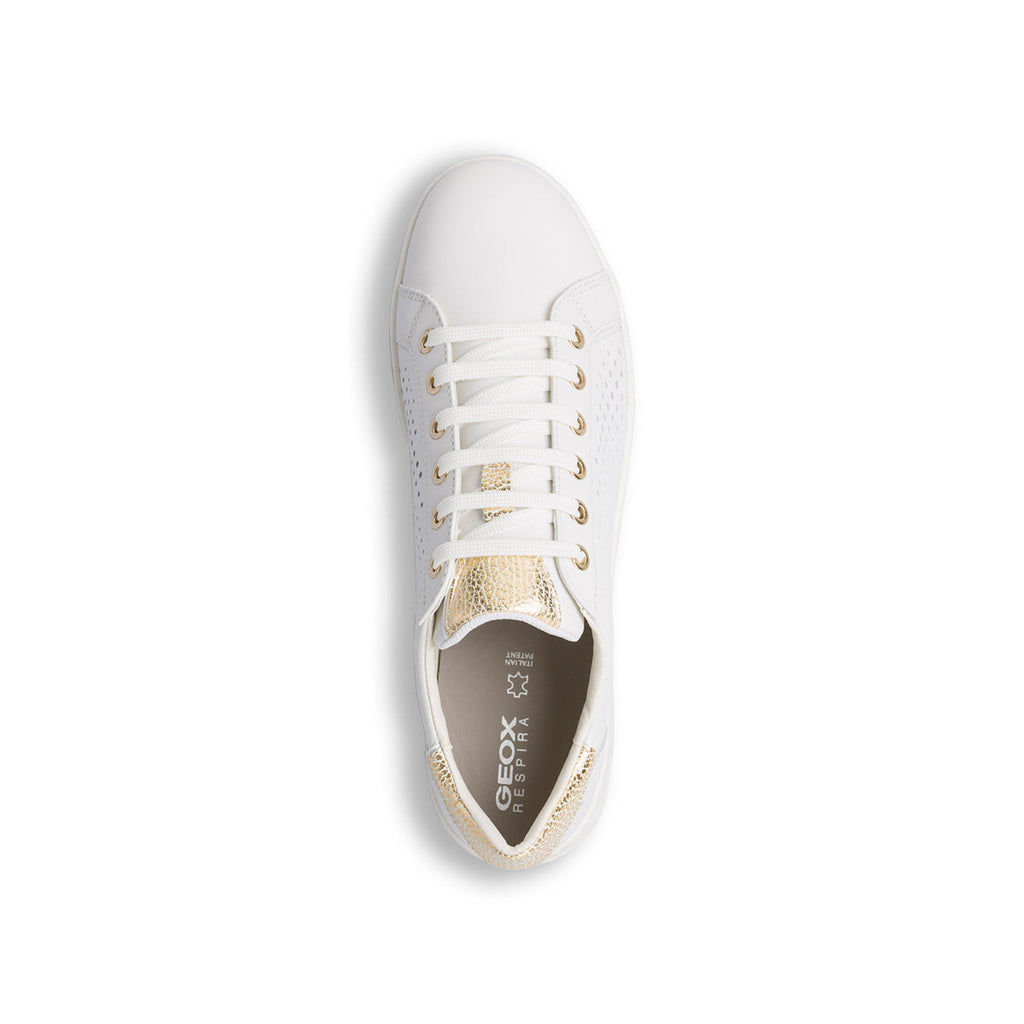 Sneakers bianche traforate in pelle da donna Geox Jaysen