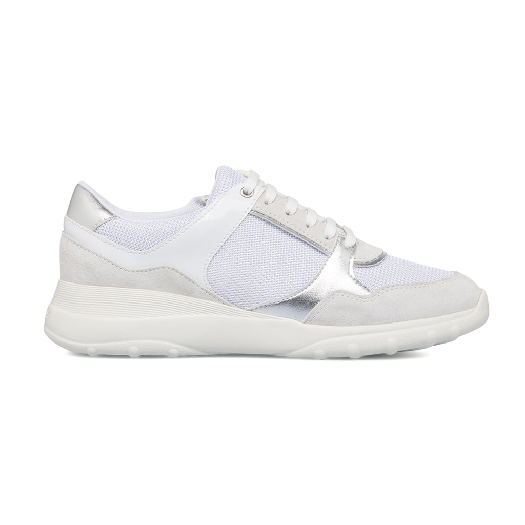 Sneakers bianche e grigie da donna Geox Alleniee