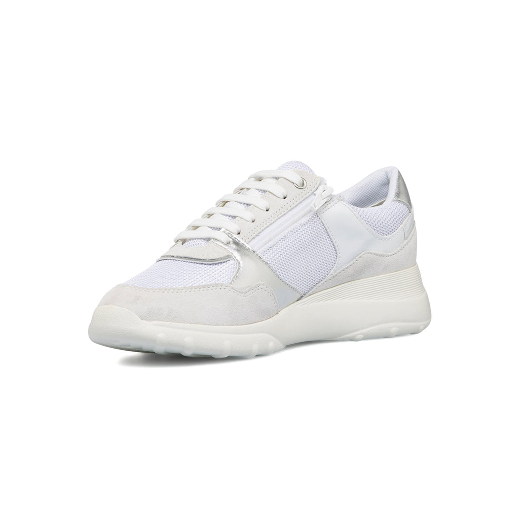 Sneakers bianche e grigie da donna Geox Alleniee