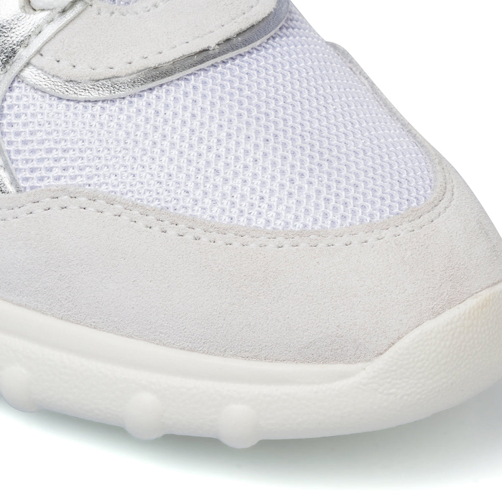 Sneakers bianche e grigie da donna Geox Alleniee