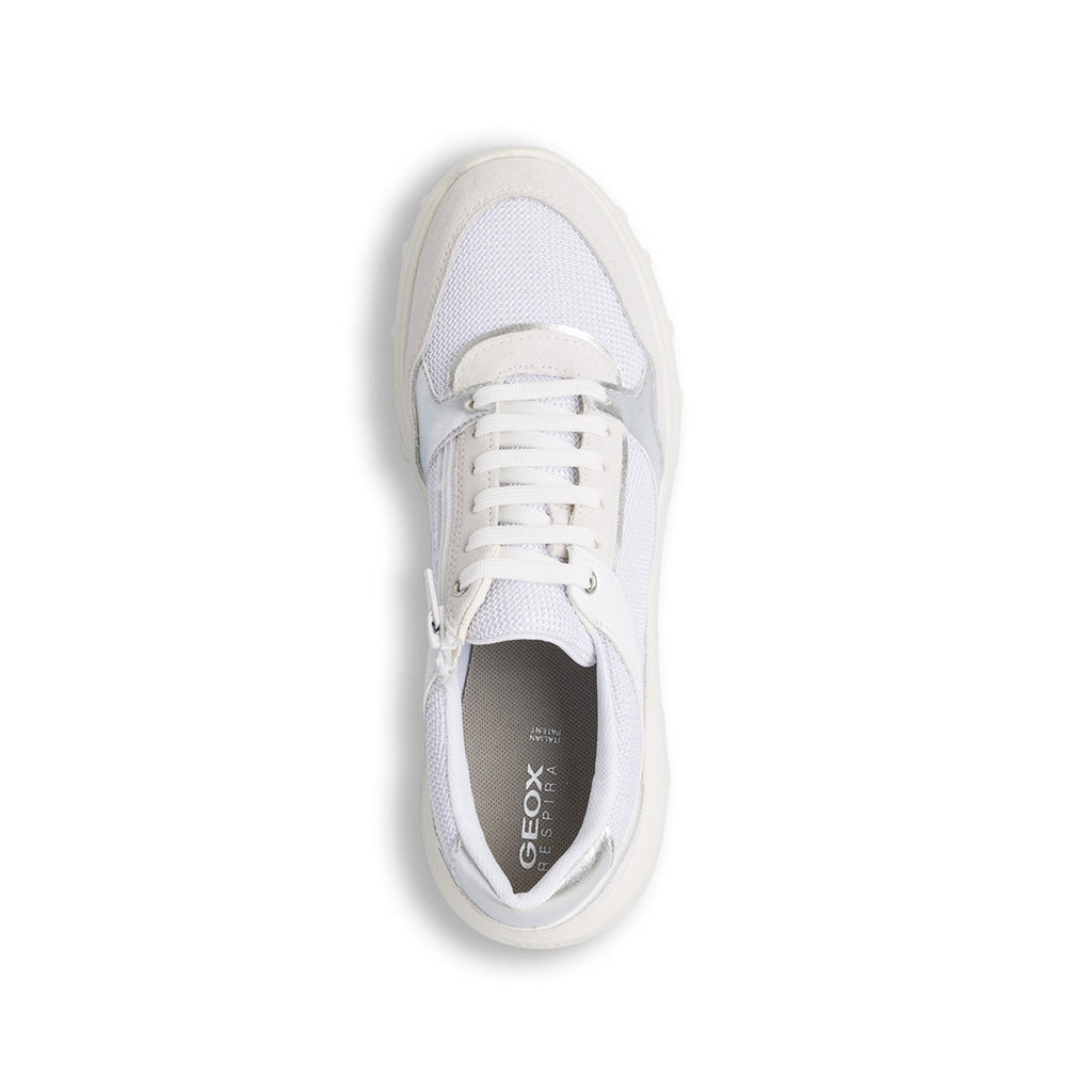 Sneakers bianche e grigie da donna Geox Alleniee