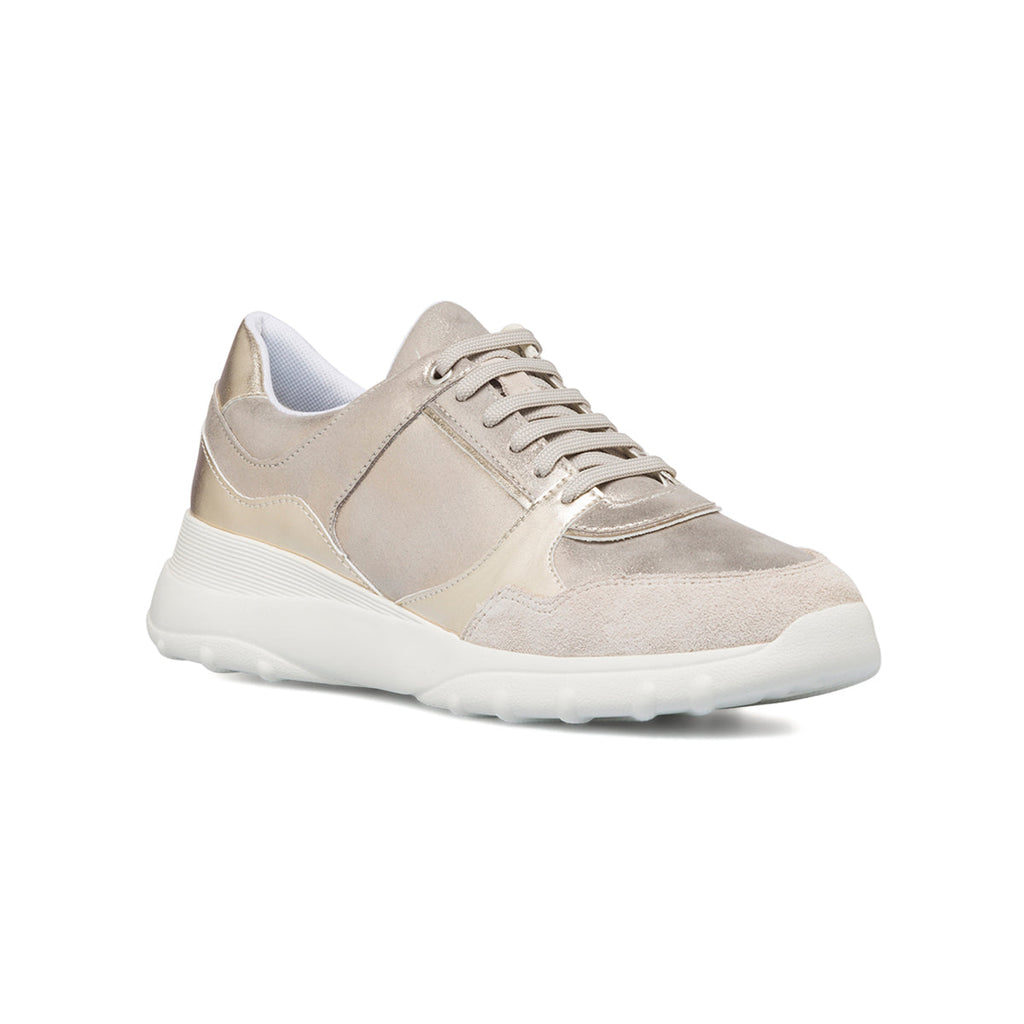 Sneakers argento metallizzate da donna Geox Alleniee