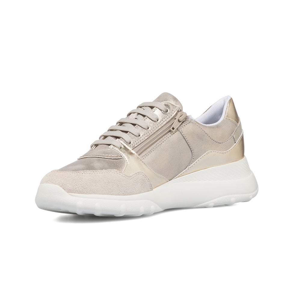 Sneakers argento metallizzate da donna Geox Alleniee