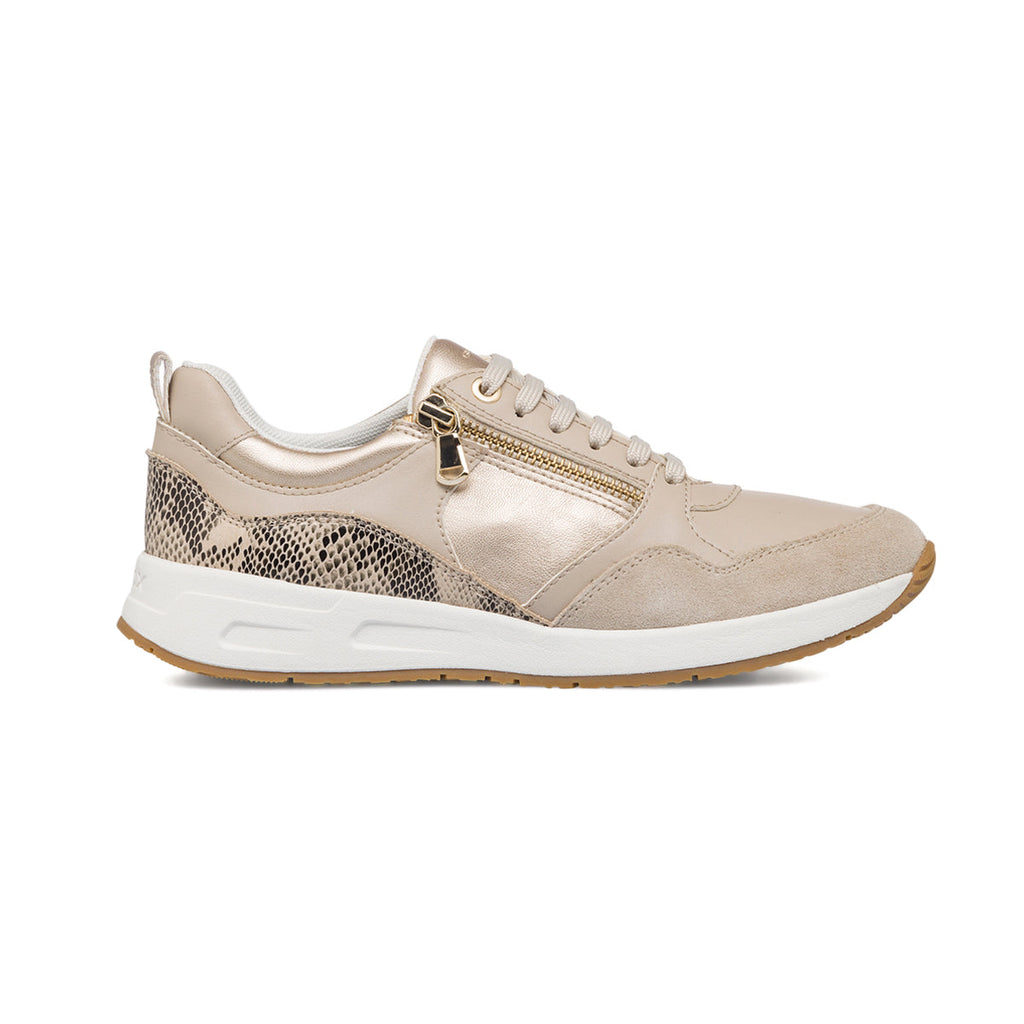 Sneakers beige con stampa pitonata Geox Bulmya