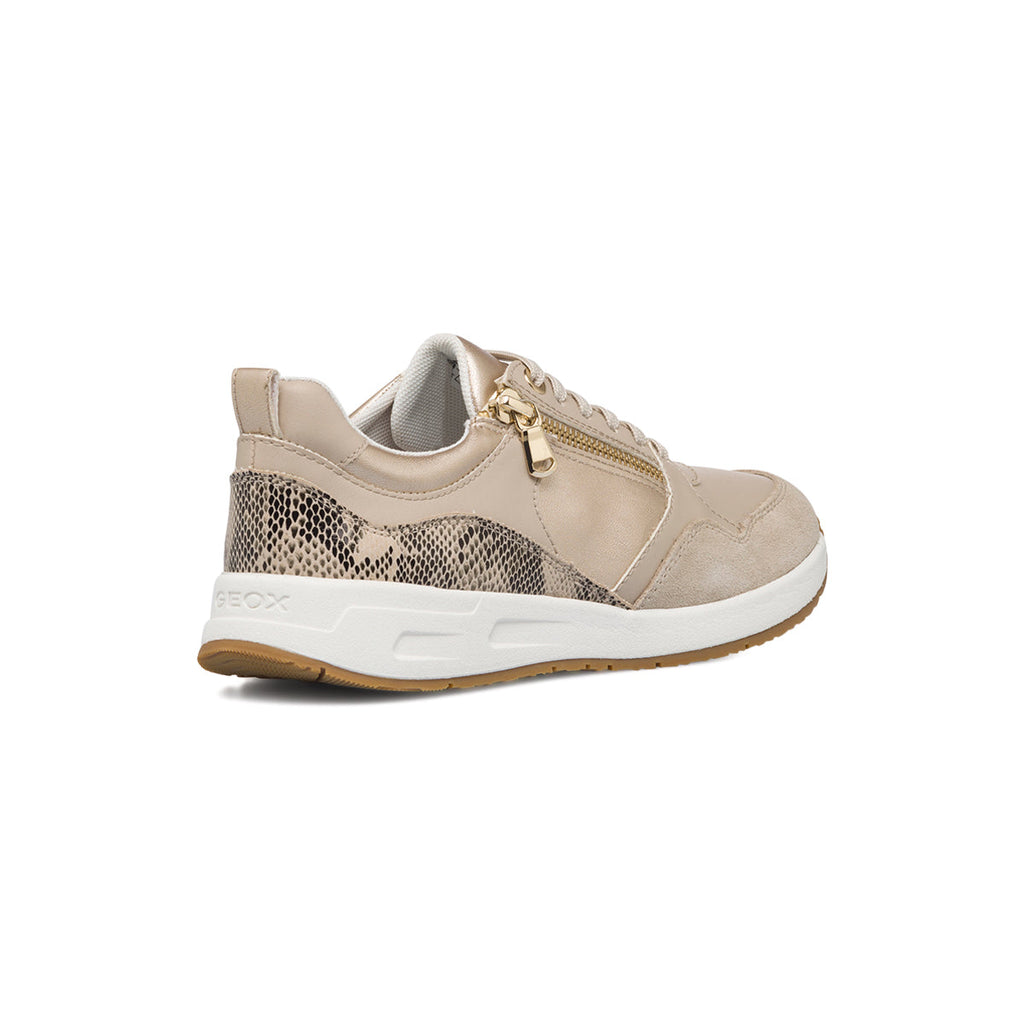Sneakers beige con stampa pitonata Geox Bulmya