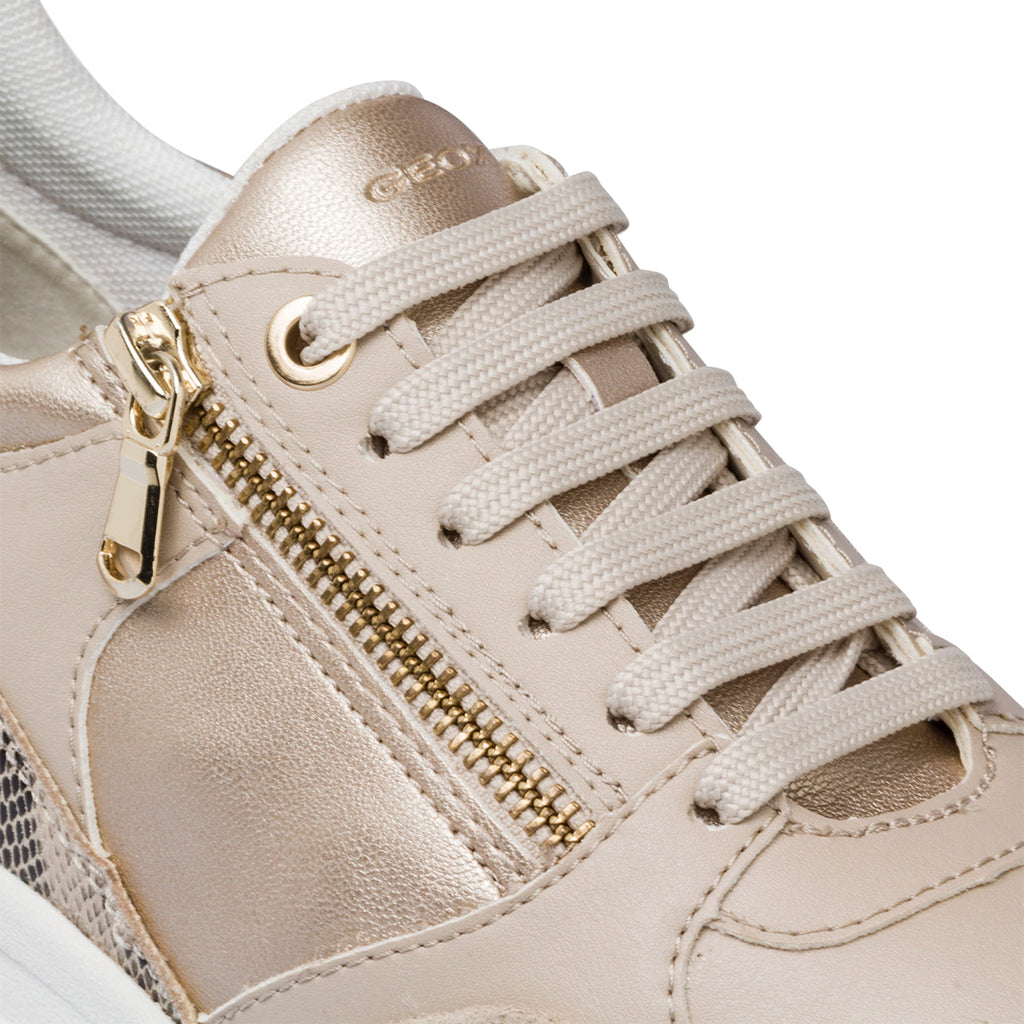 Sneakers beige con stampa pitonata Geox Bulmya