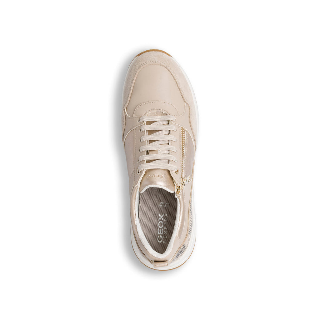 Sneakers beige con stampa pitonata Geox Bulmya