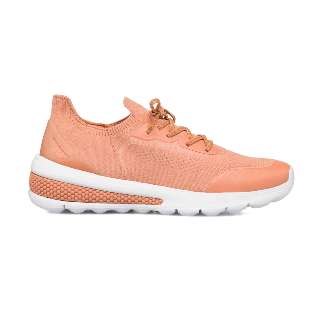 Sneakers color pesca da donna in tessuto knit Geox Spherica Actif