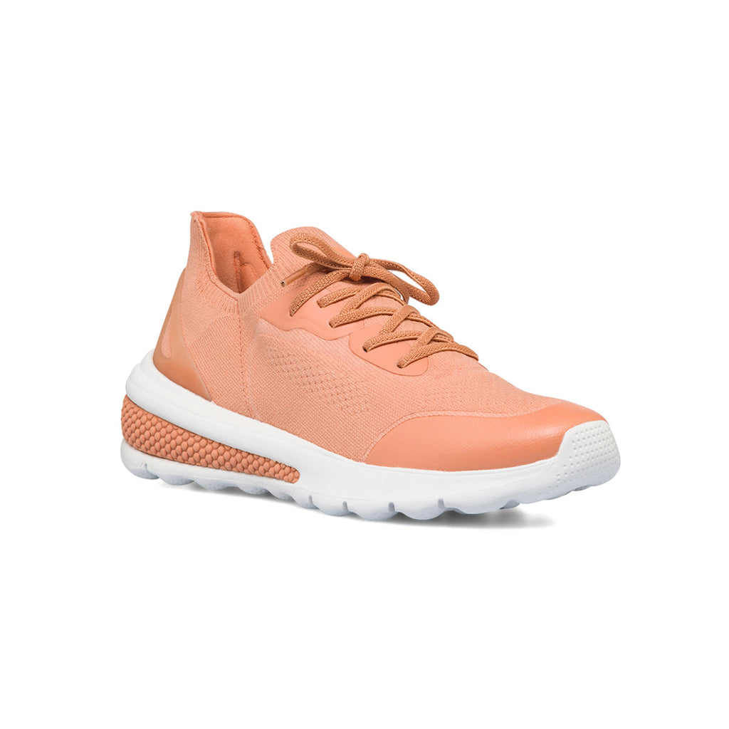 Sneakers color pesca da donna in tessuto knit Geox Spherica Actif