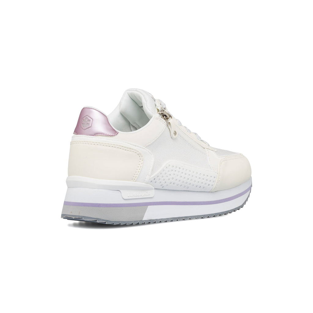 Sneakers bianche da donna con borchiette e suola a zeppa Lumberjack Cecilia