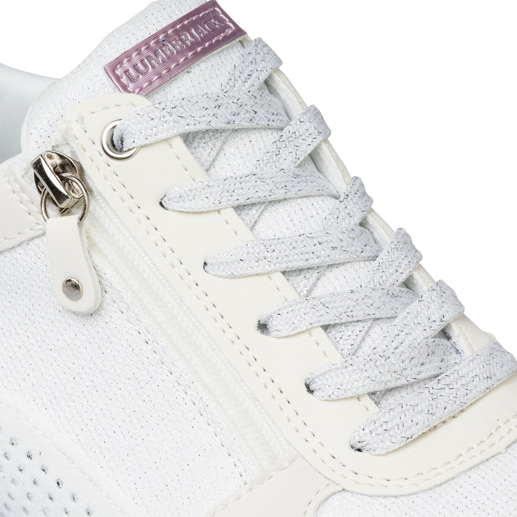 Sneakers bianche da donna con borchiette e suola a zeppa Lumberjack Cecilia