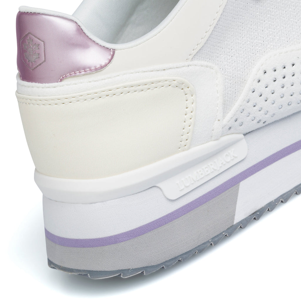 Sneakers bianche da donna con borchiette e suola a zeppa Lumberjack Cecilia