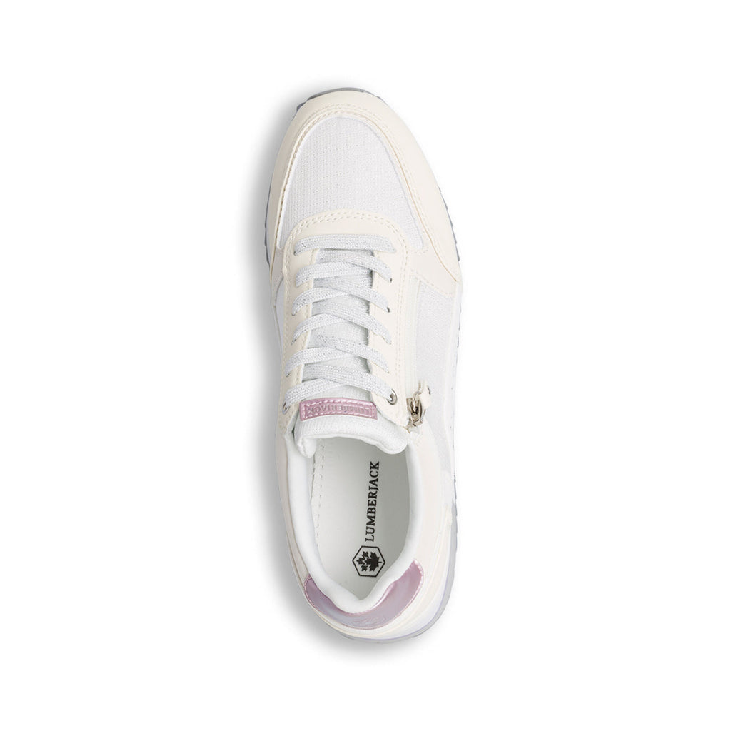 Sneakers bianche da donna con borchiette e suola a zeppa Lumberjack Cecilia