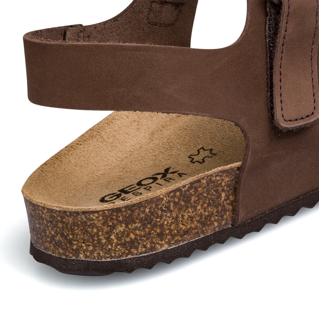 Sandali marroni in pelle da donna Geox Brionia