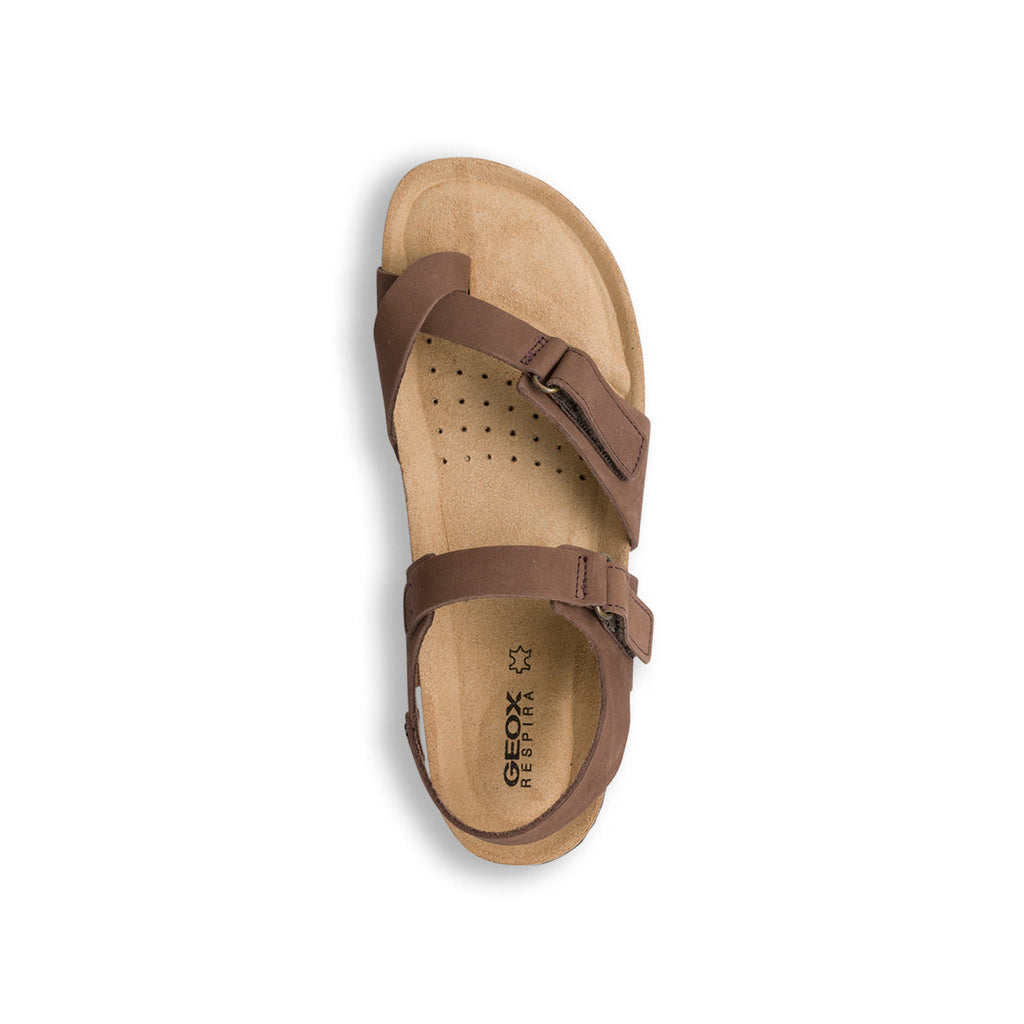 Sandali marroni in pelle da donna Geox Brionia