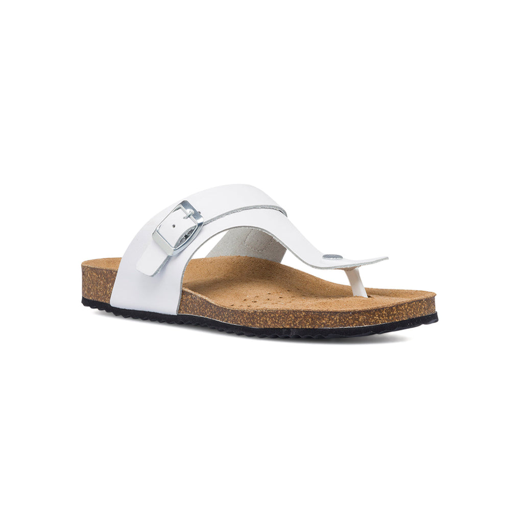Sandali infradito bianchi in pelle da donna Geox Brionia