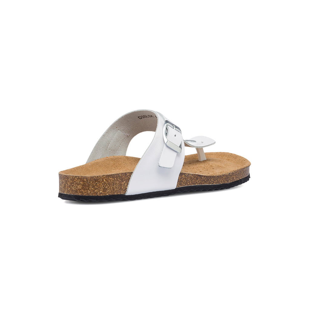 Sandali infradito bianchi in pelle da donna Geox Brionia