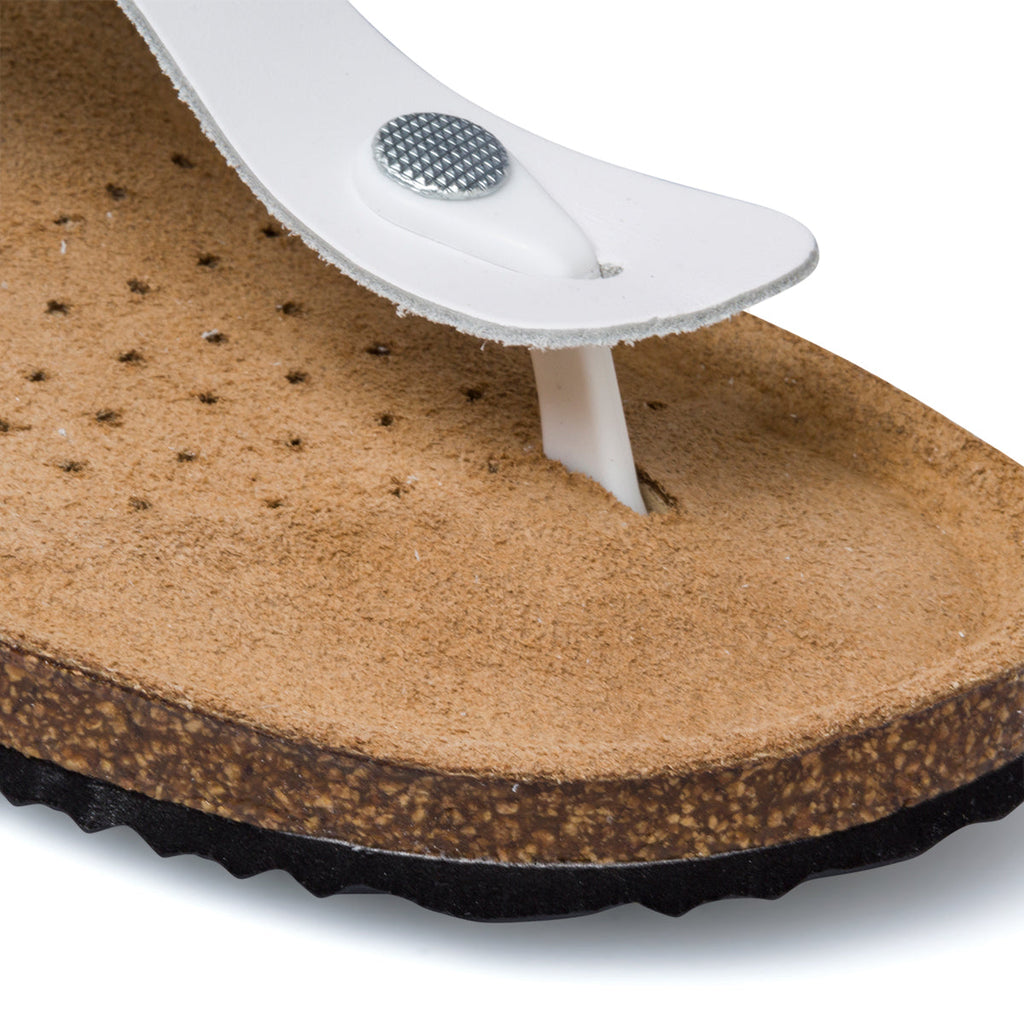 Sandali infradito bianchi in pelle da donna Geox Brionia